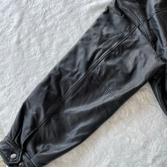 🔥Vintage Croft & Barrow Soft Leather Bomber Jacket Classic Biker Mens Size XXL - Picture 8 of 16